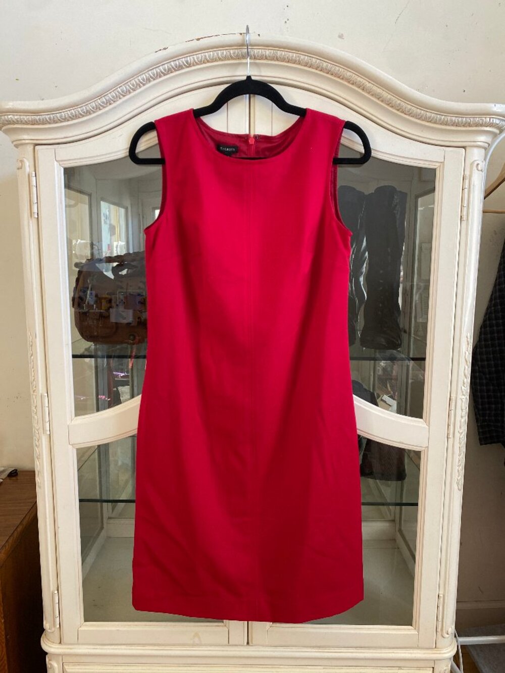 Talbots Wool Red Sheath Dress